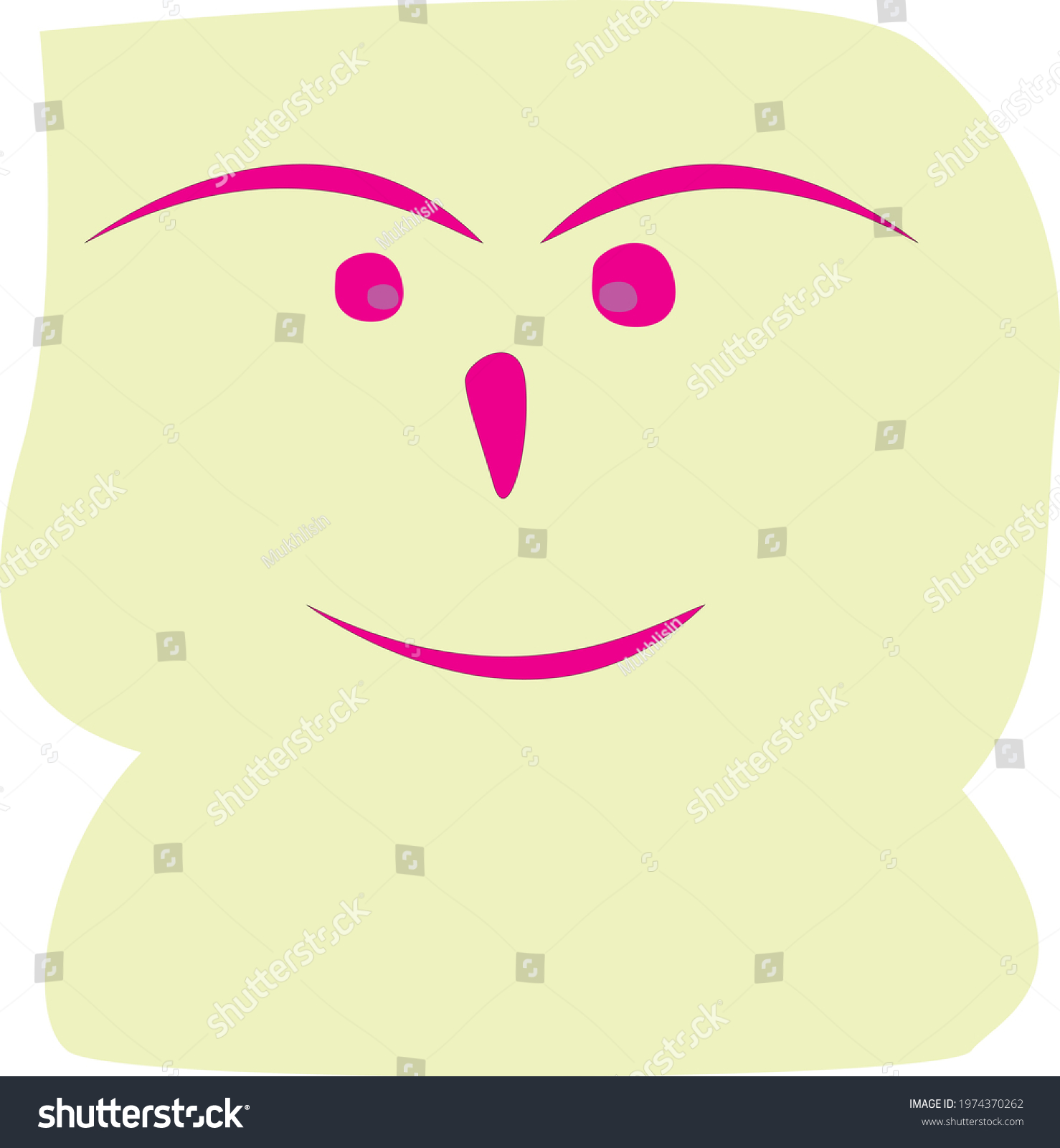 Indonesian Cartoon Abstract Face Sketch Stock Vector (Royalty Free ...