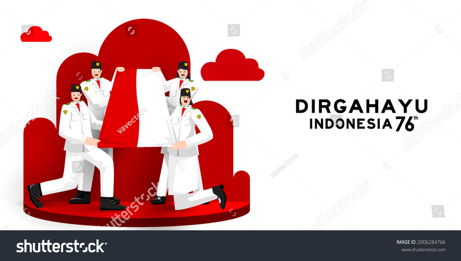 Indonesian Flag Raisers Ceremony Independence Day Stock Vector (Royalty ...