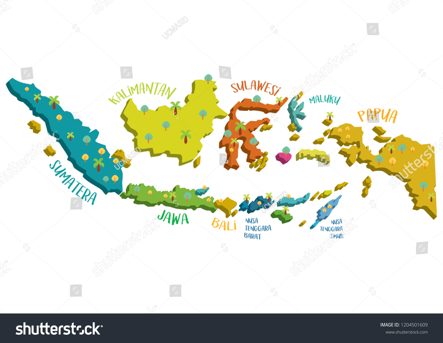 Vektor Stok INDONESIA MAP vektor Ilustrasi (Tanpa Royalti) 1204501609 ...
