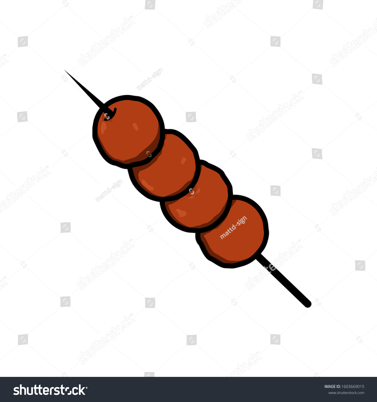 Indonesian Traditional Food Vector Fried Meatballs Stock Vector ...