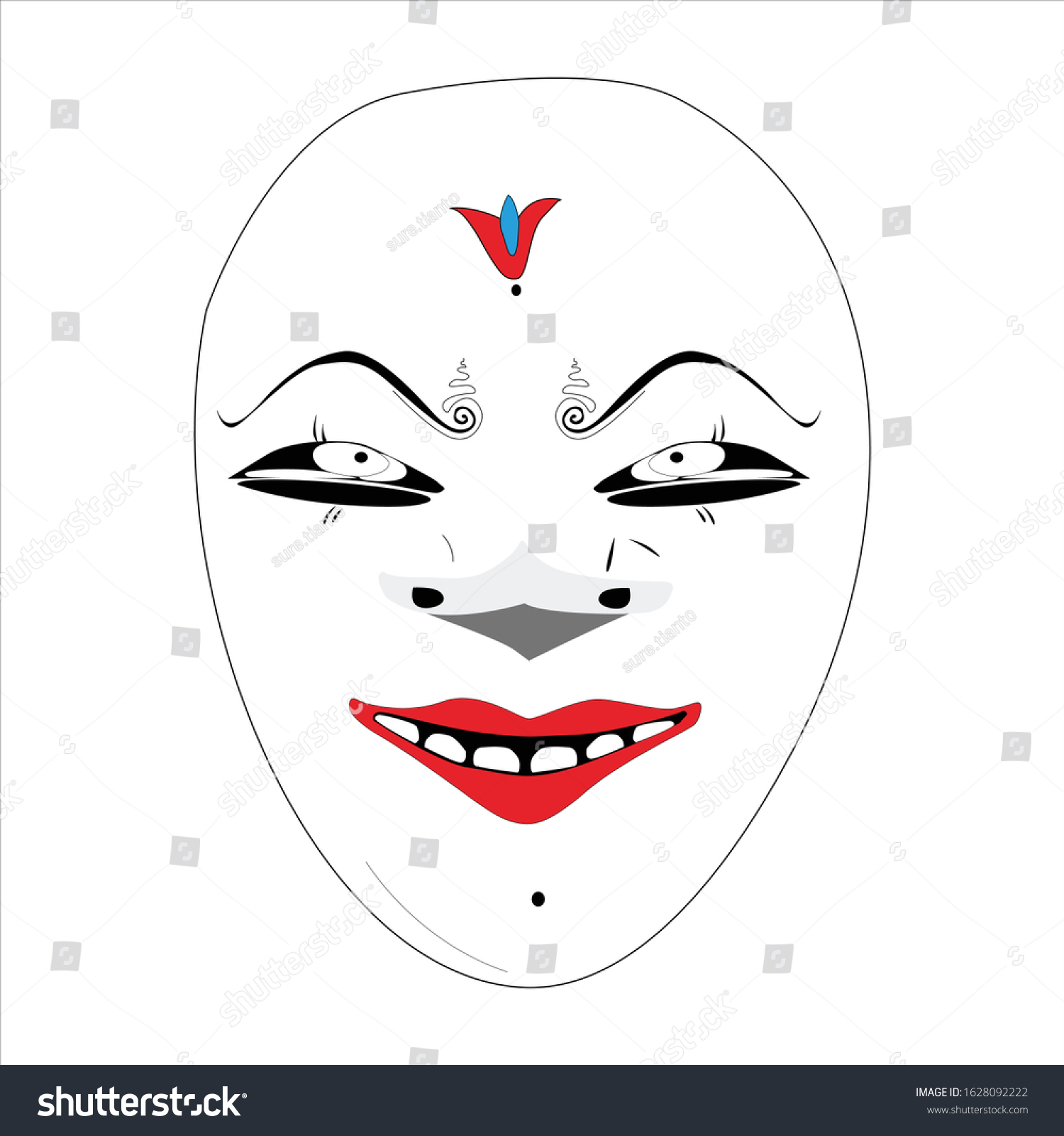 SVG of Indonesian traditional mask vector art svg