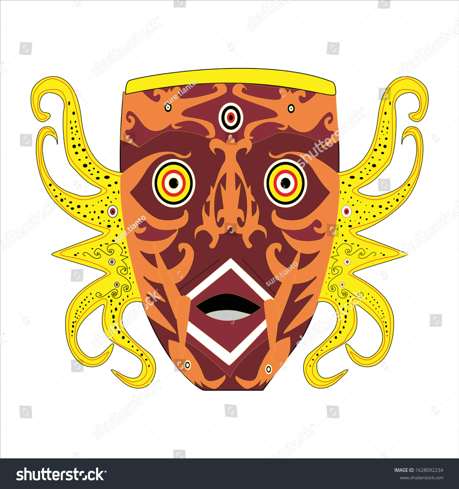 SVG of Indonesian traditional mask vector art svg