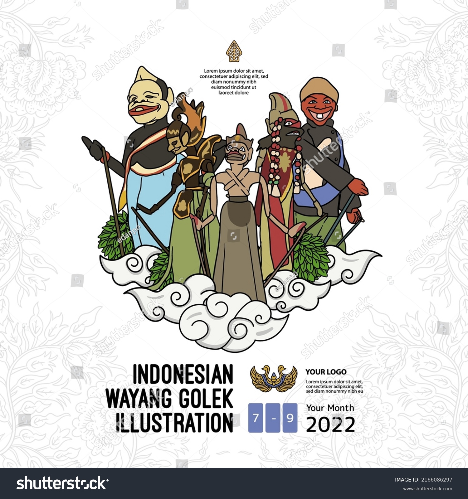 SVG of Indonesian wayang golek illustration with white background svg