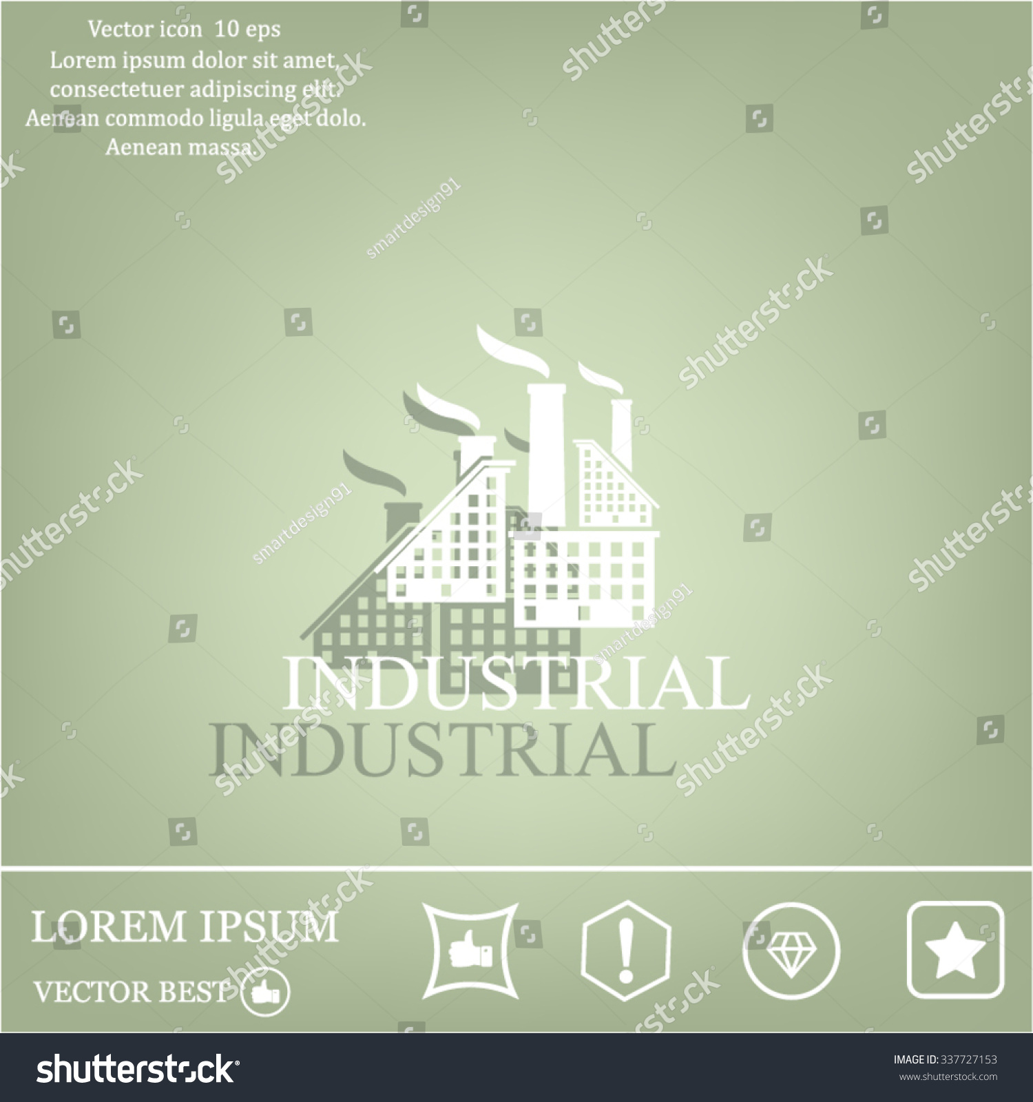 Industrial Building Factory Signs Symbols Stock Vector (Royalty Free ...