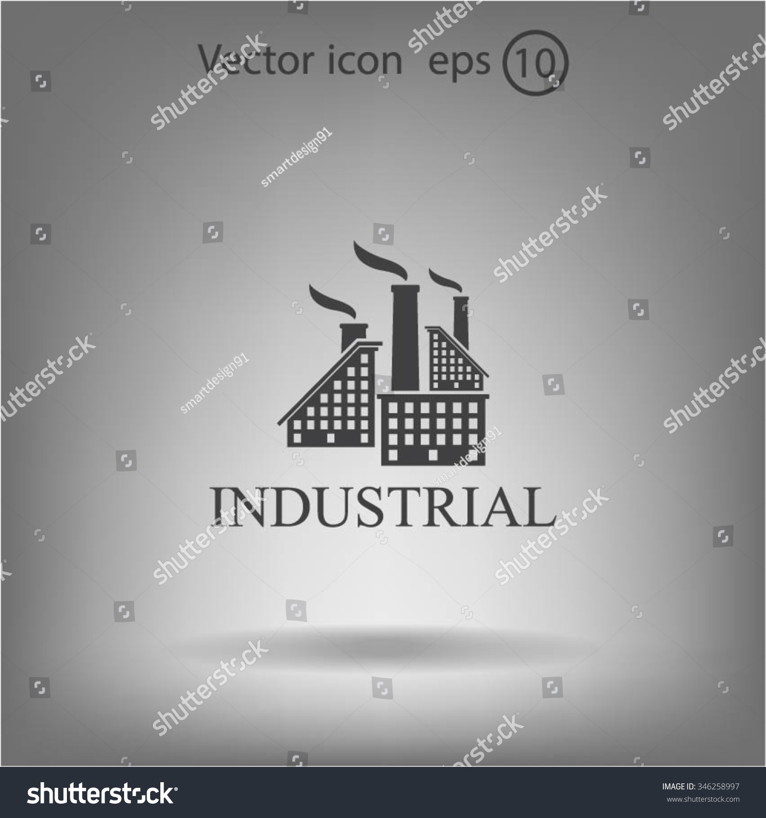 Industrial Building Factory Signs Symbols Stock Vector (Royalty Free ...