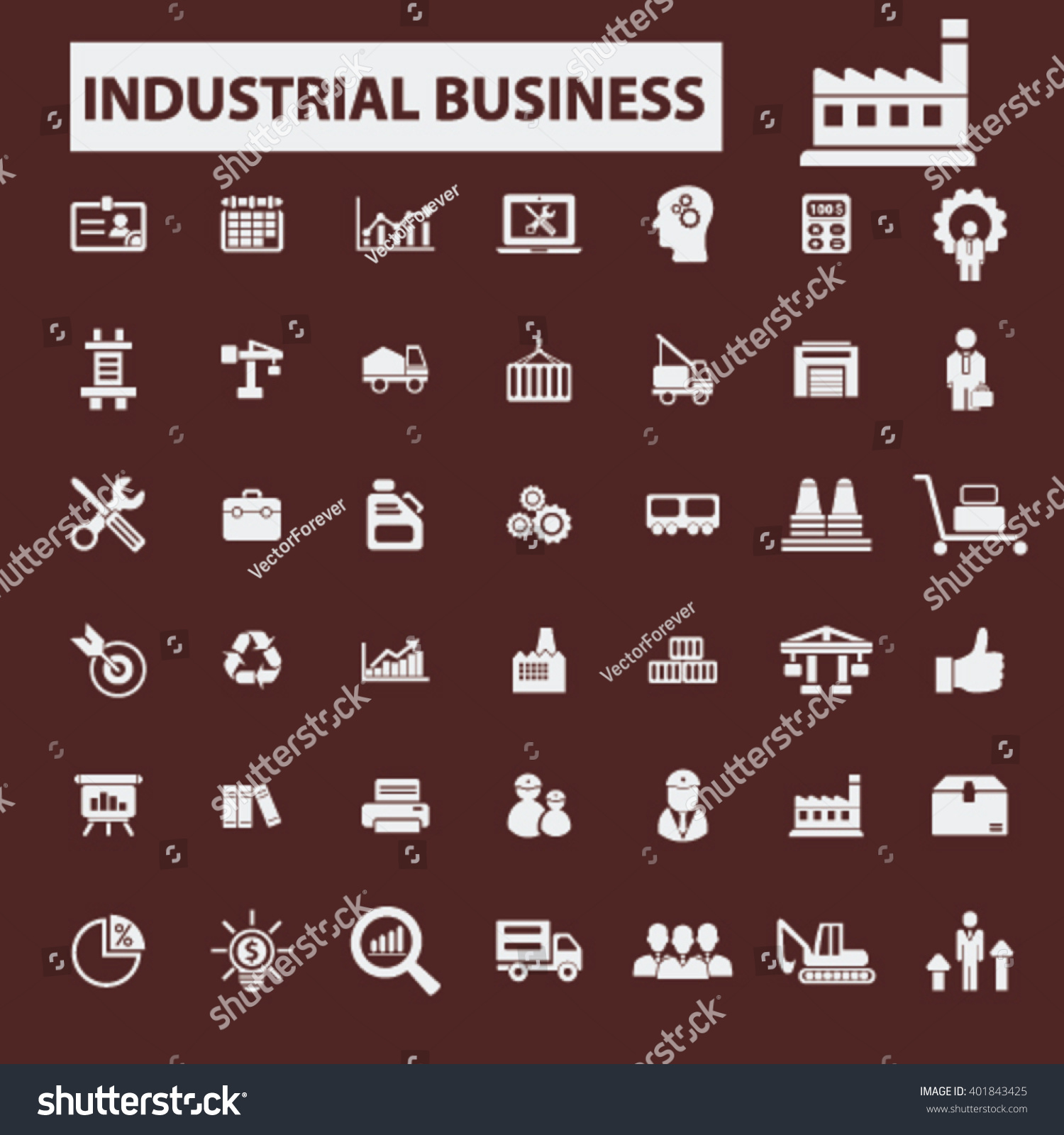 Industrial Business Icons Stock Vector 401843425 - Shutterstock