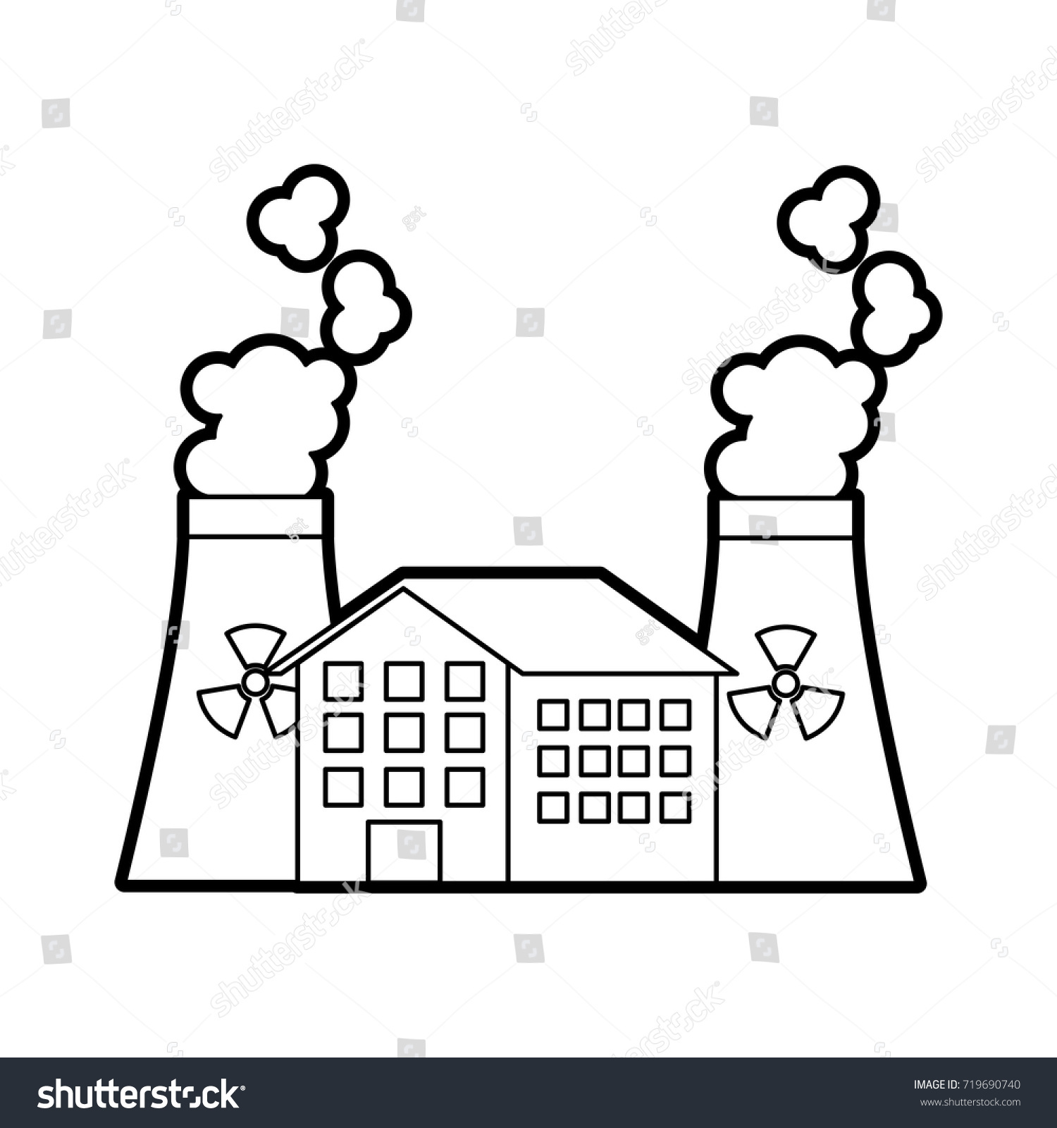 Industrial Nuclear Power Plant Factory Reactor Stock Vector (Royalty ...