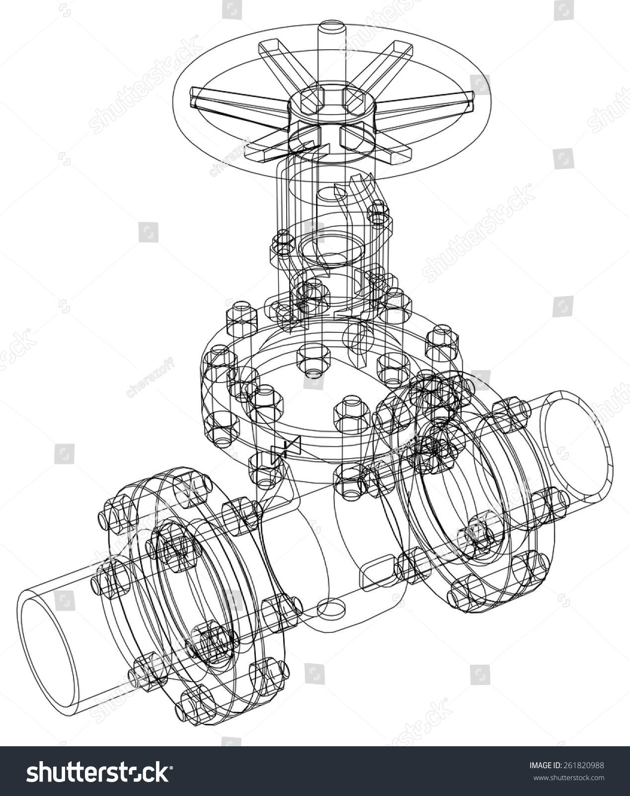 Industrial Valve Detailed Vector Illustration Isolated: Vetor Stock ...