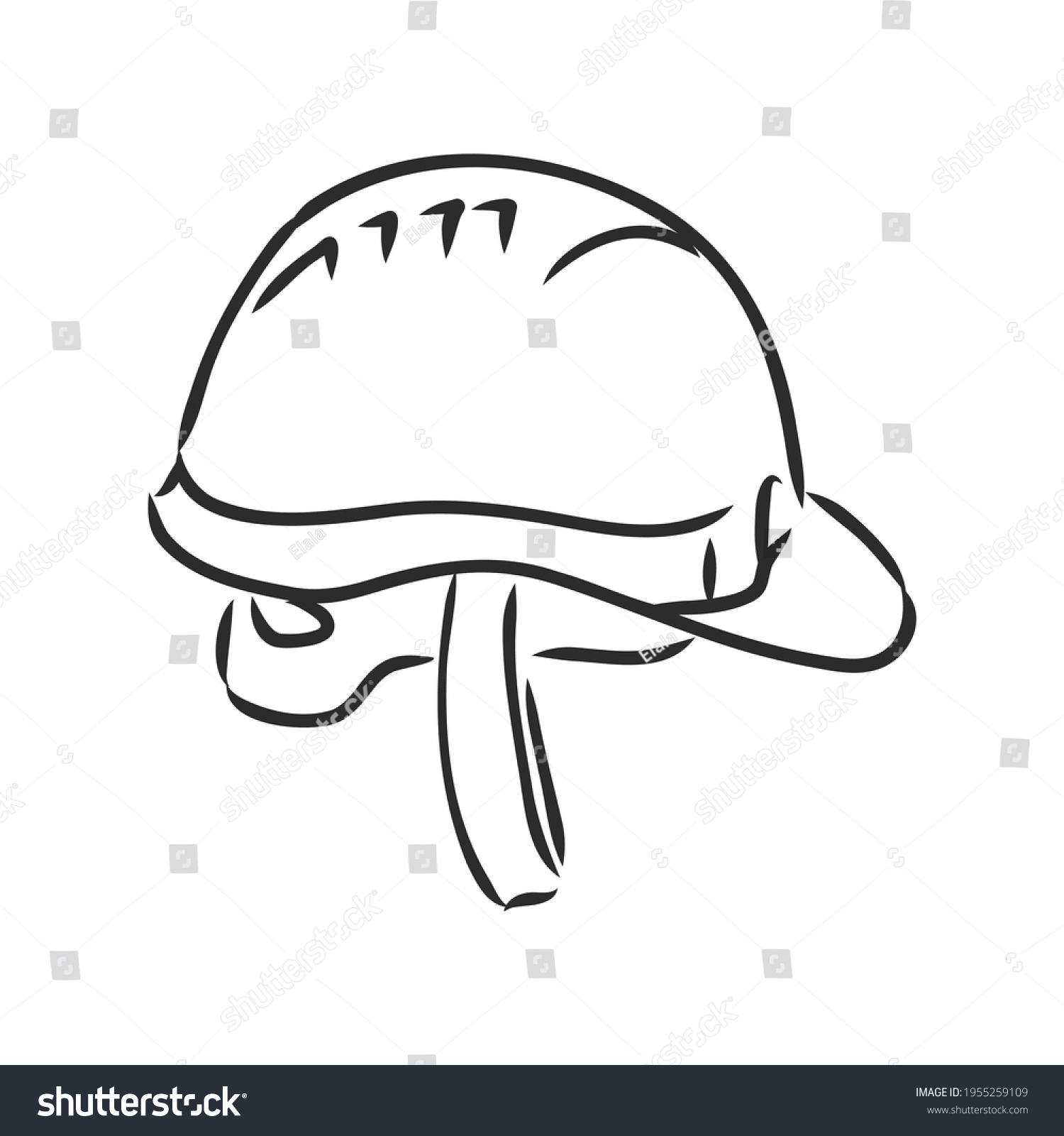 Industry Helmet Vector Illustration Black White Stock Vector (Royalty ...