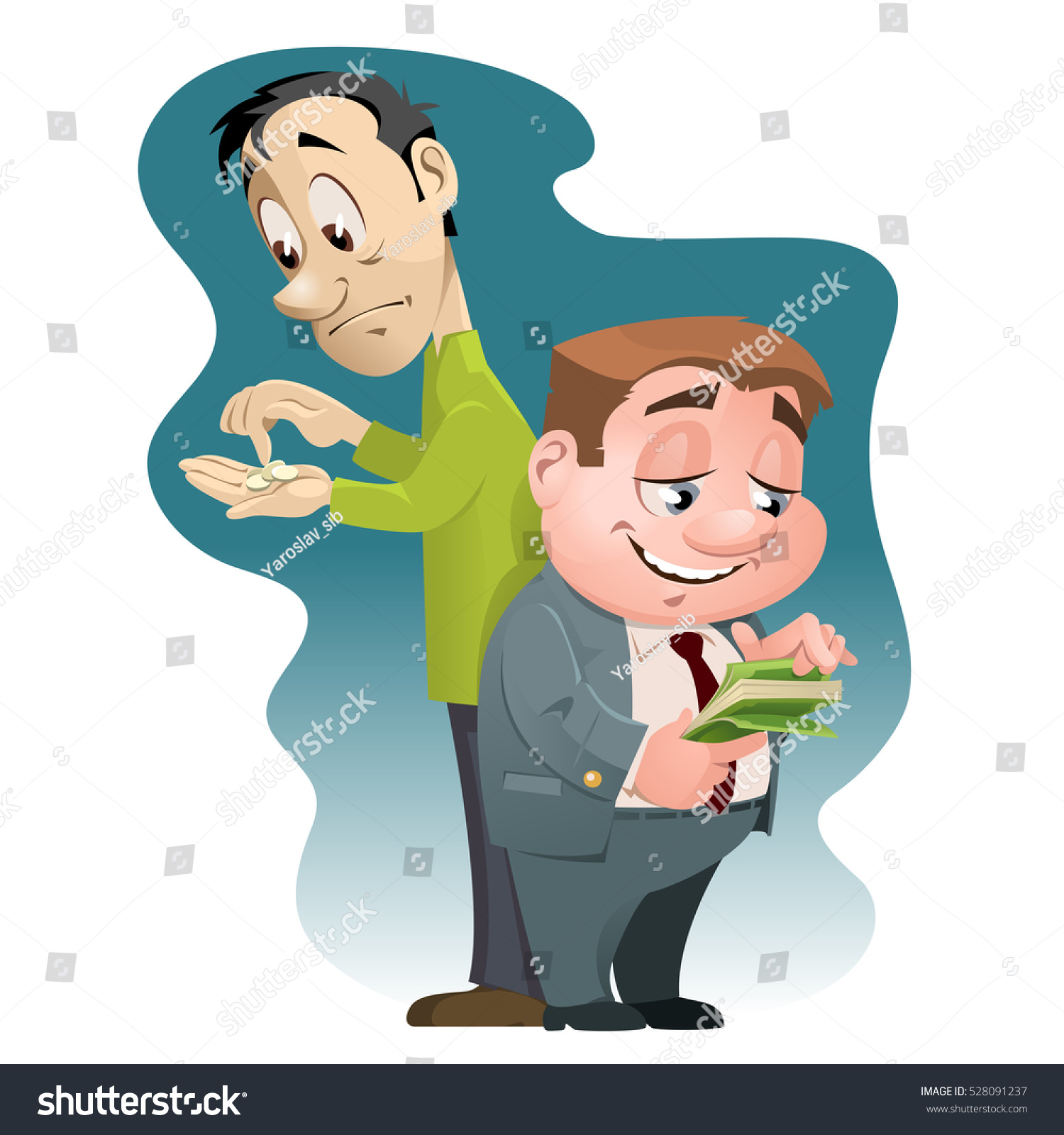 Inequality Wealth Rich Man Poor Man Stock Vector Royalty Free
