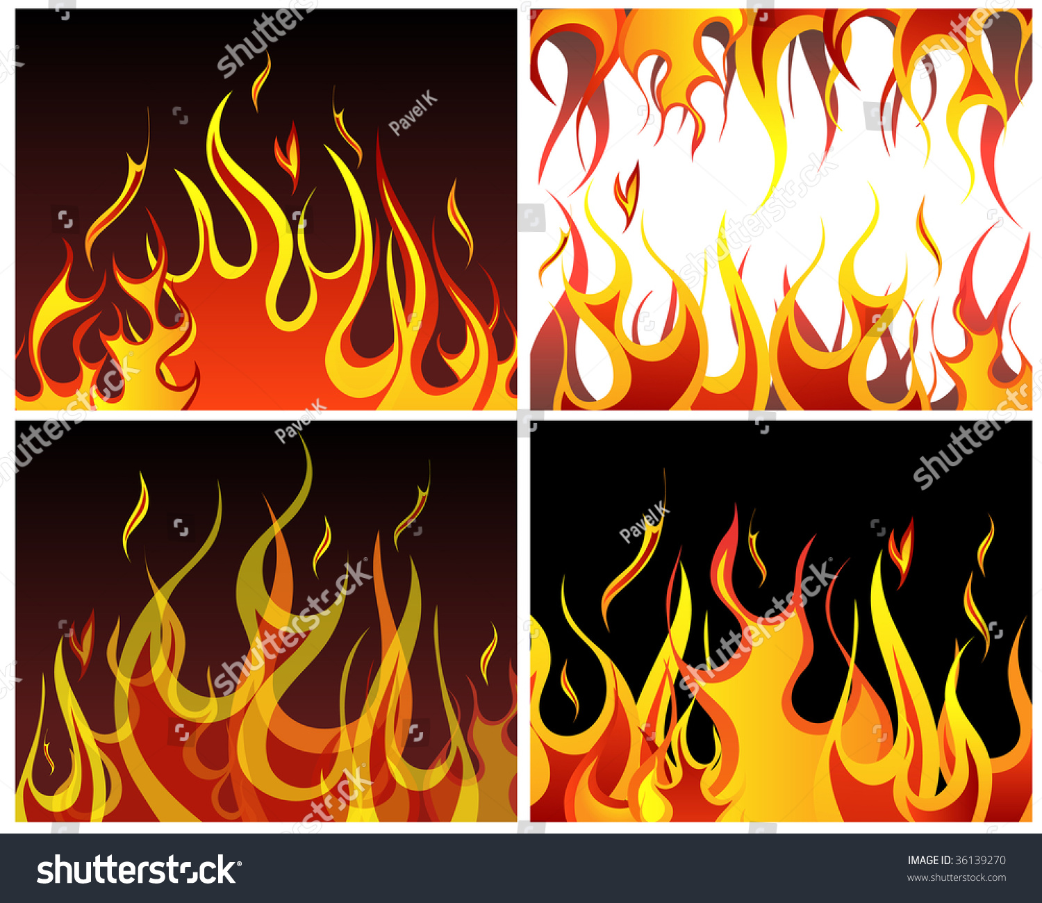 Inferno Fire Vector Backgrounds Set Design 库存矢量图（免版税）36139270 ...