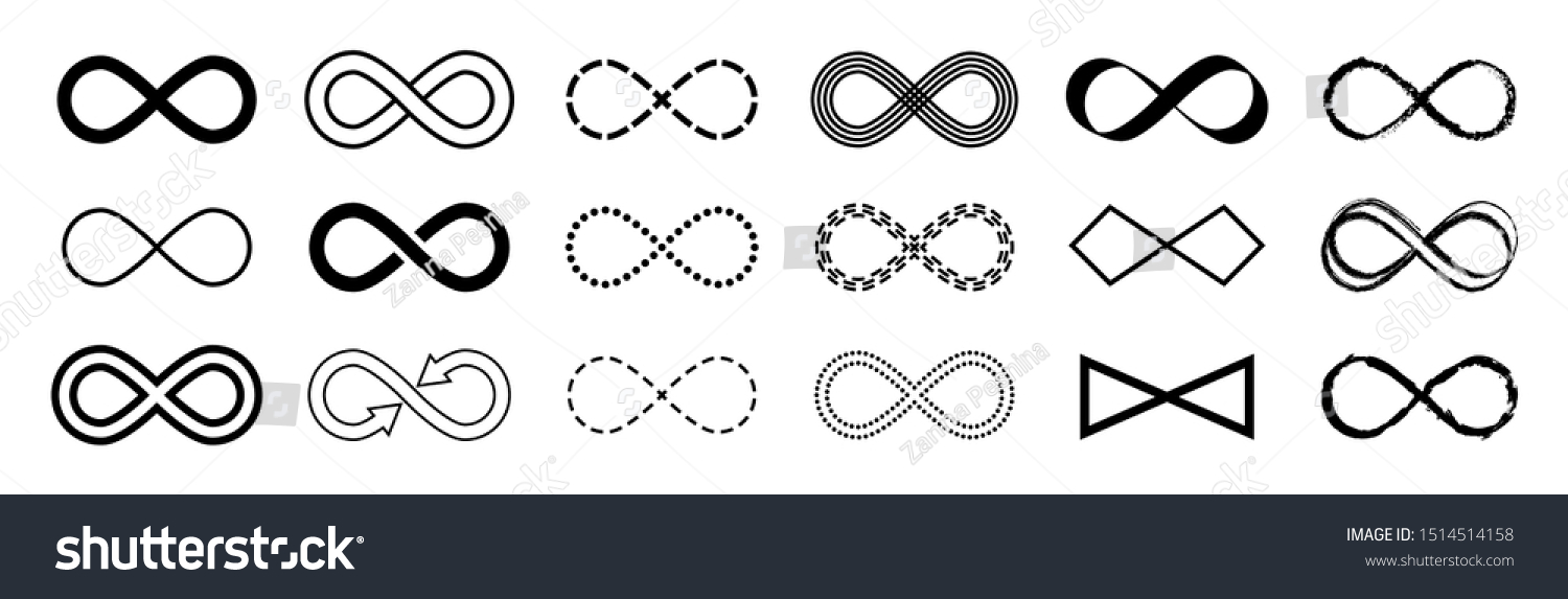 SVG of Infinity flat symbol vector set n white background svg