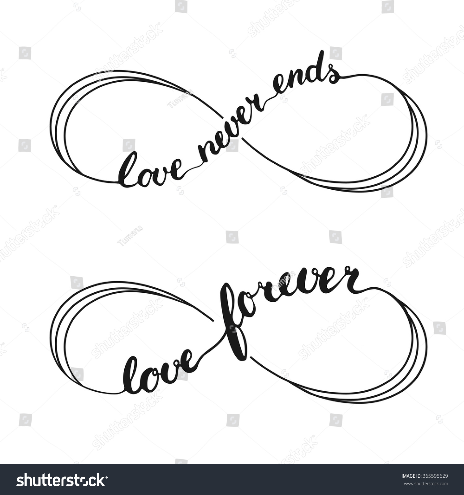 Infinity Love Symbol Tattoo Hand Written Stock Vector (Royalty Free ...