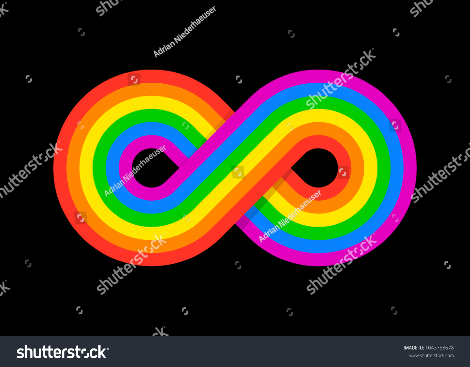 Infinity Peace Rainbow Design Illustration Vector Stock Vector (Royalty ...