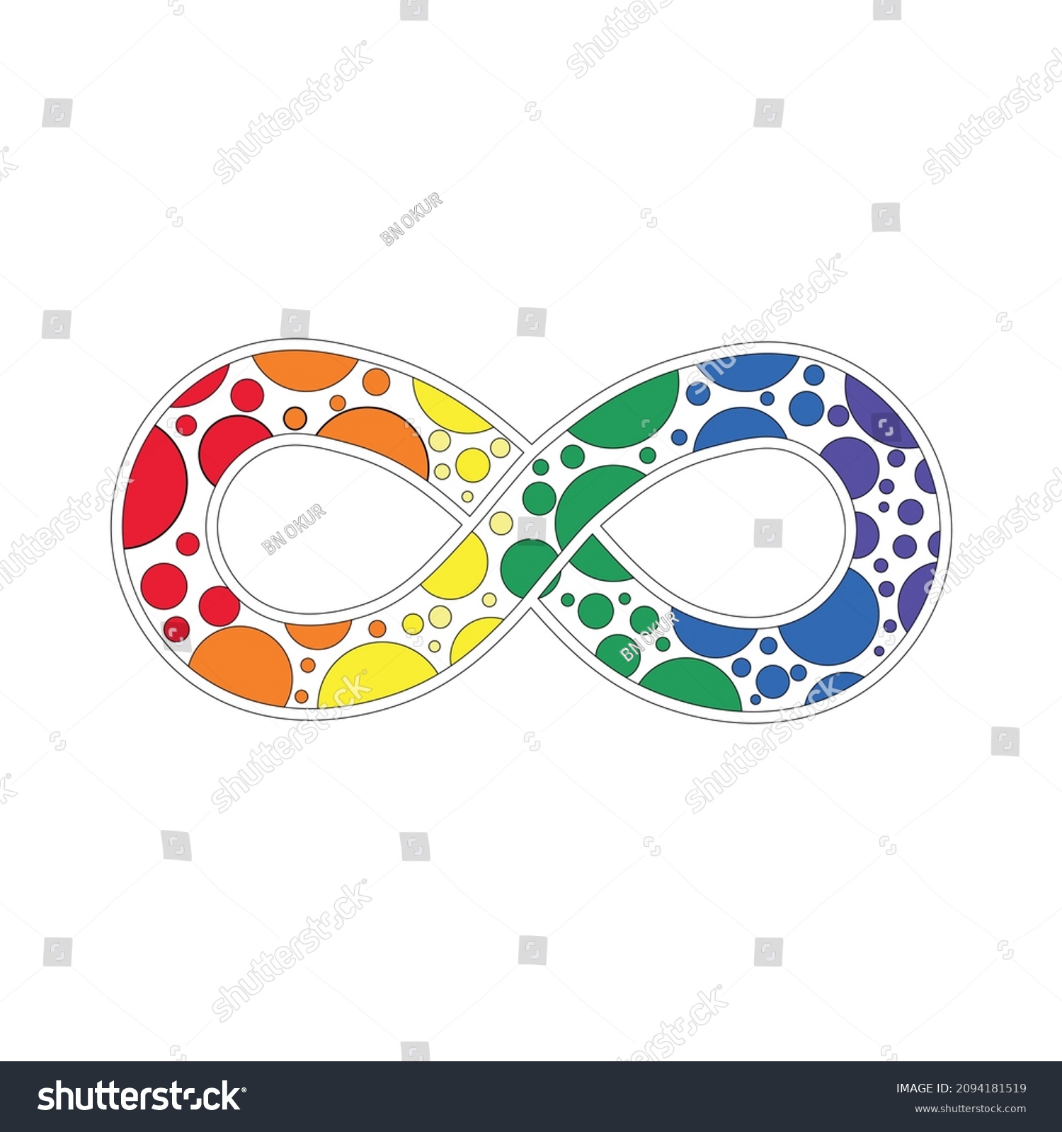 Infinity Rainbow Symbol Bubbles Autism Pride Stock Vector (Royalty Free ...