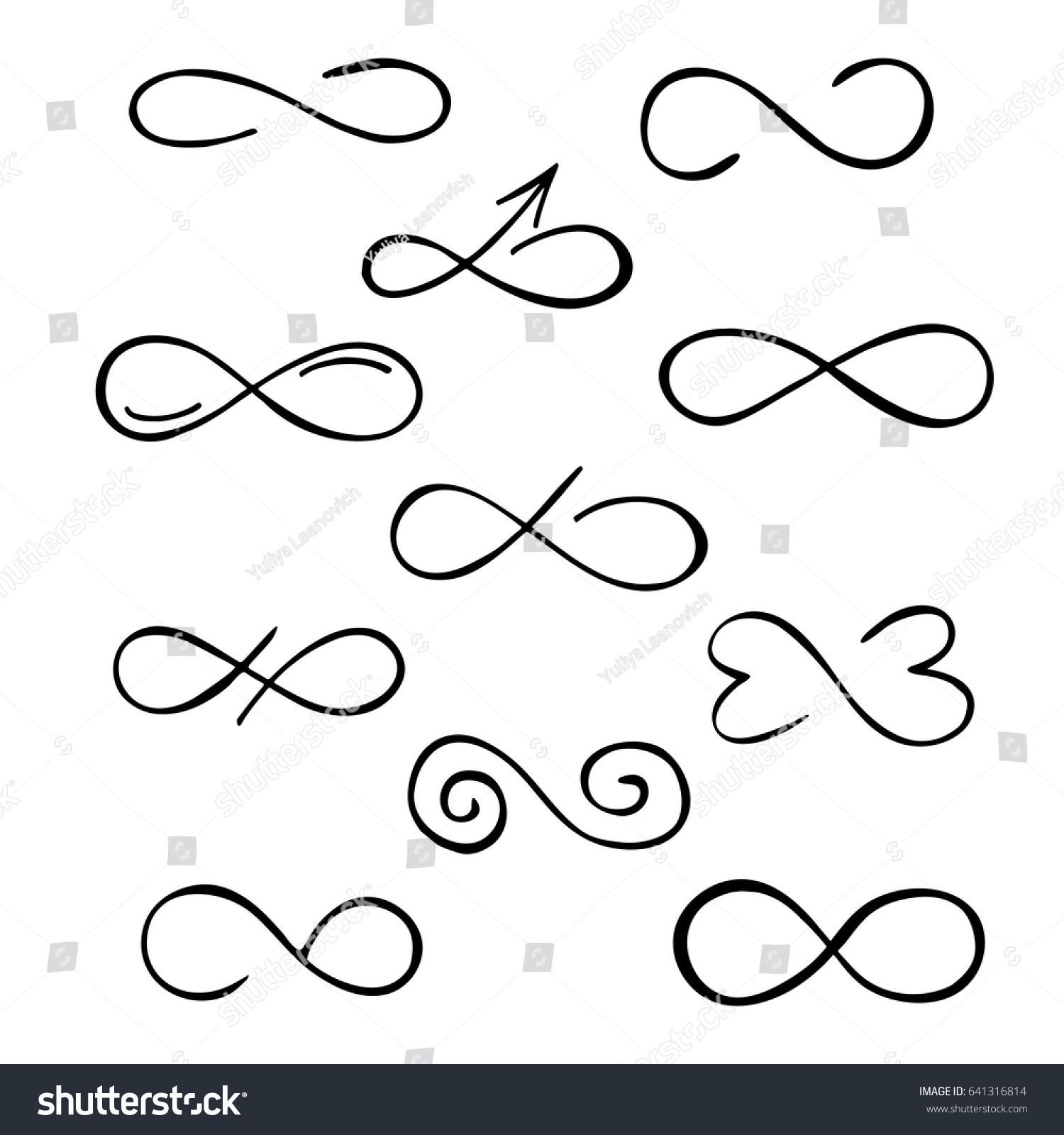 Infinity Set Infinity Symbols Vector Illustration Stock Vector (Royalty ...