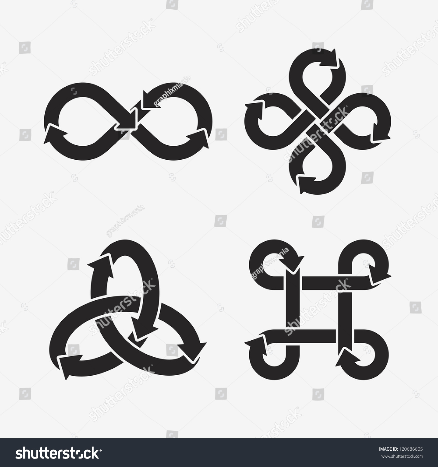 Infinity Symbol Icons Vector Illustration Stock Vector