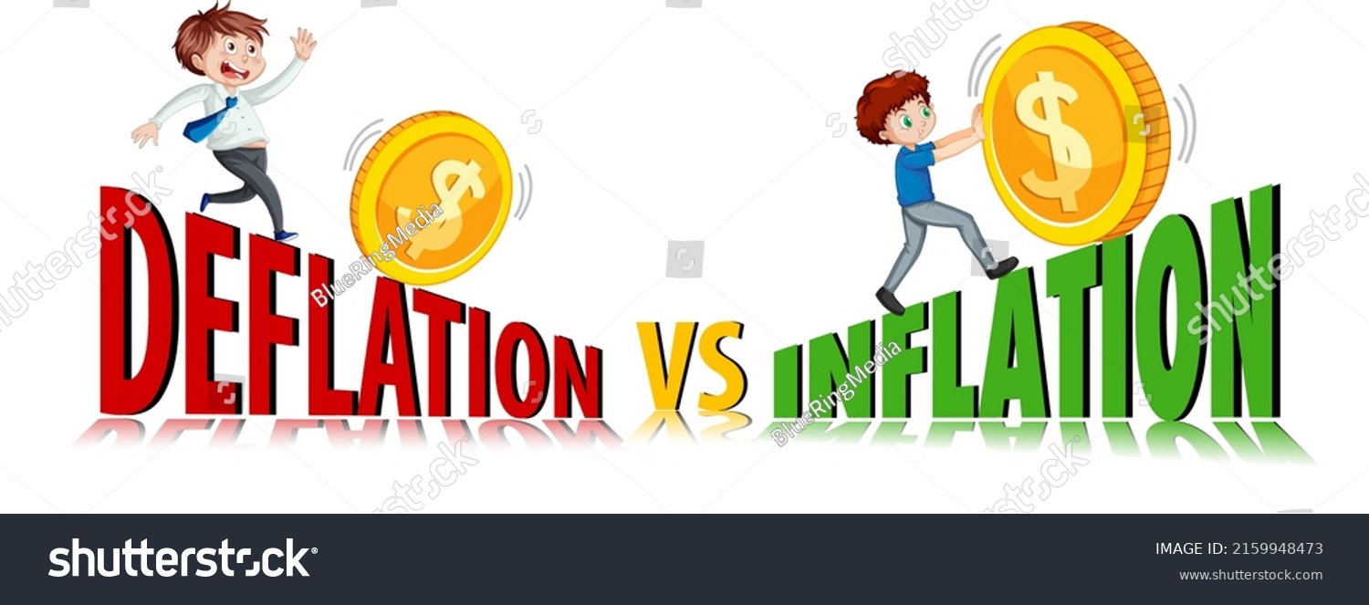 Inflation Vs Deflation Logo Design Illustration Stock Vector (Royalty ...