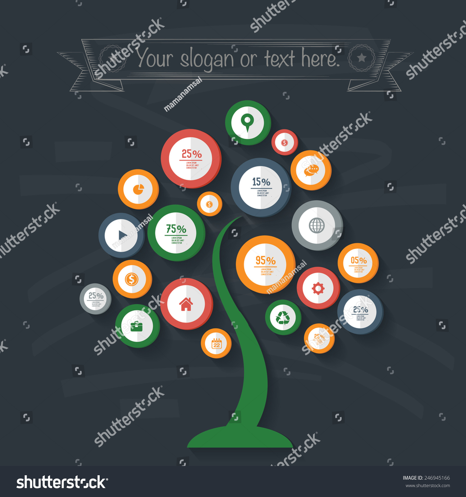 Info Graphic Design On Blackboard Background Stock Vector (Royalty Free ...