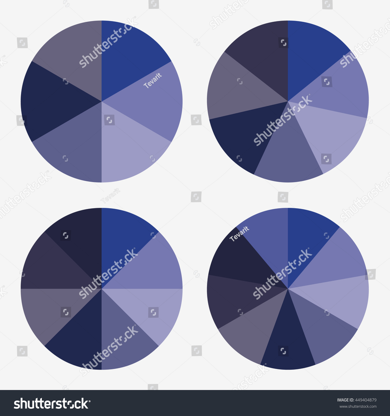 Info Template Pie Blue Charts 6 Stock Vector (Royalty Free) 449404879 ...