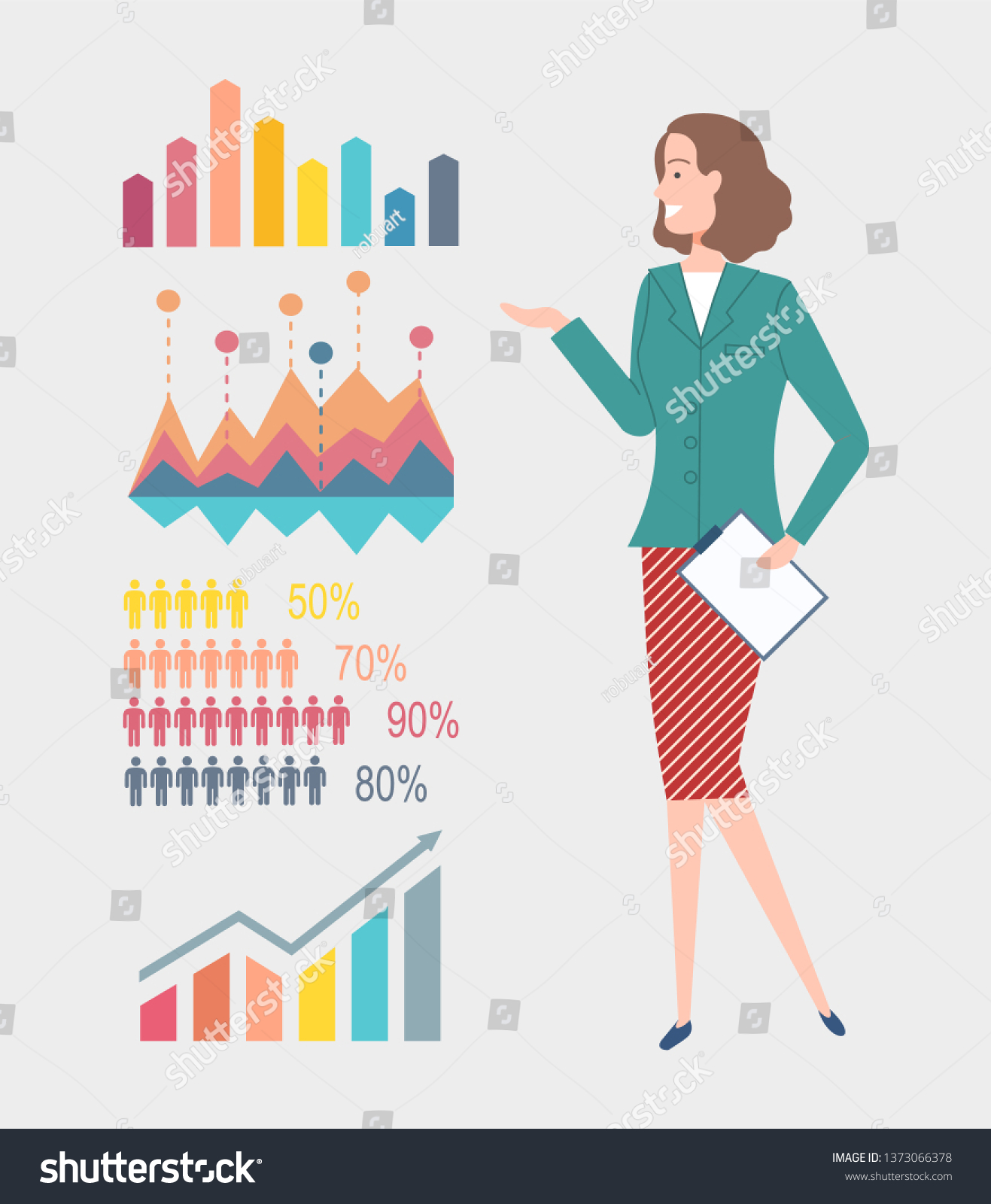 Infocharts Schemes Vector Information Visual Representation Stock ...