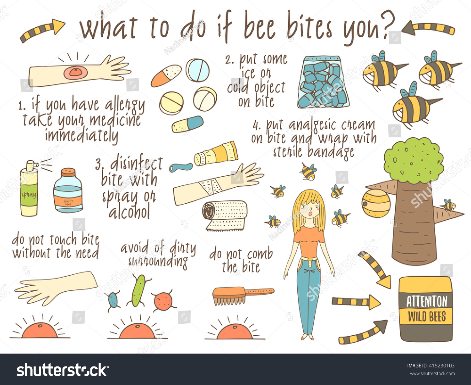 Infographic About What Do Bee Bites Stock Vector Royalty Free 415230103 3197