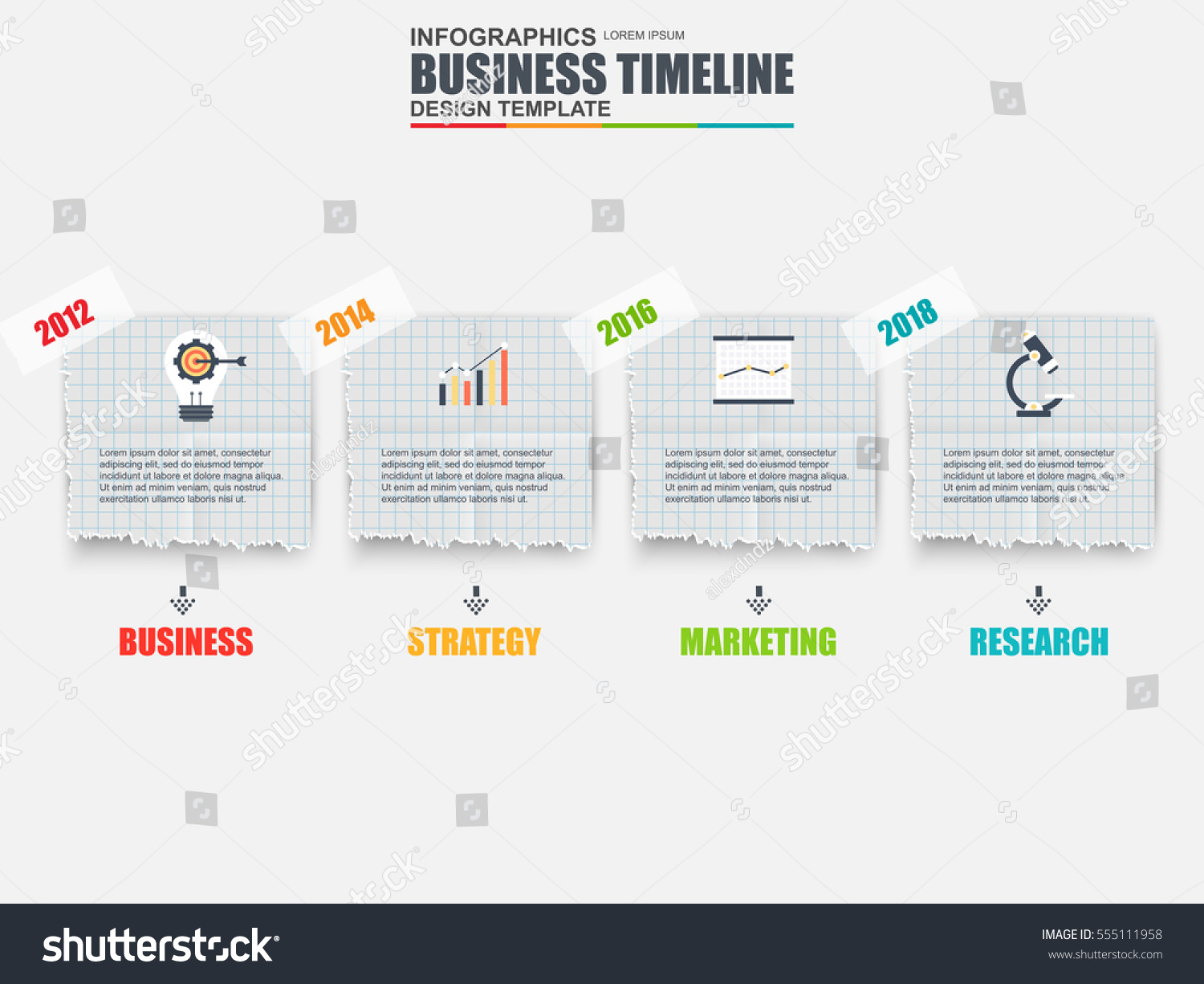 Infographic Business Timeline Data Visualization Vector Stock Vector 555111958 Shutterstock Timeline Design Template