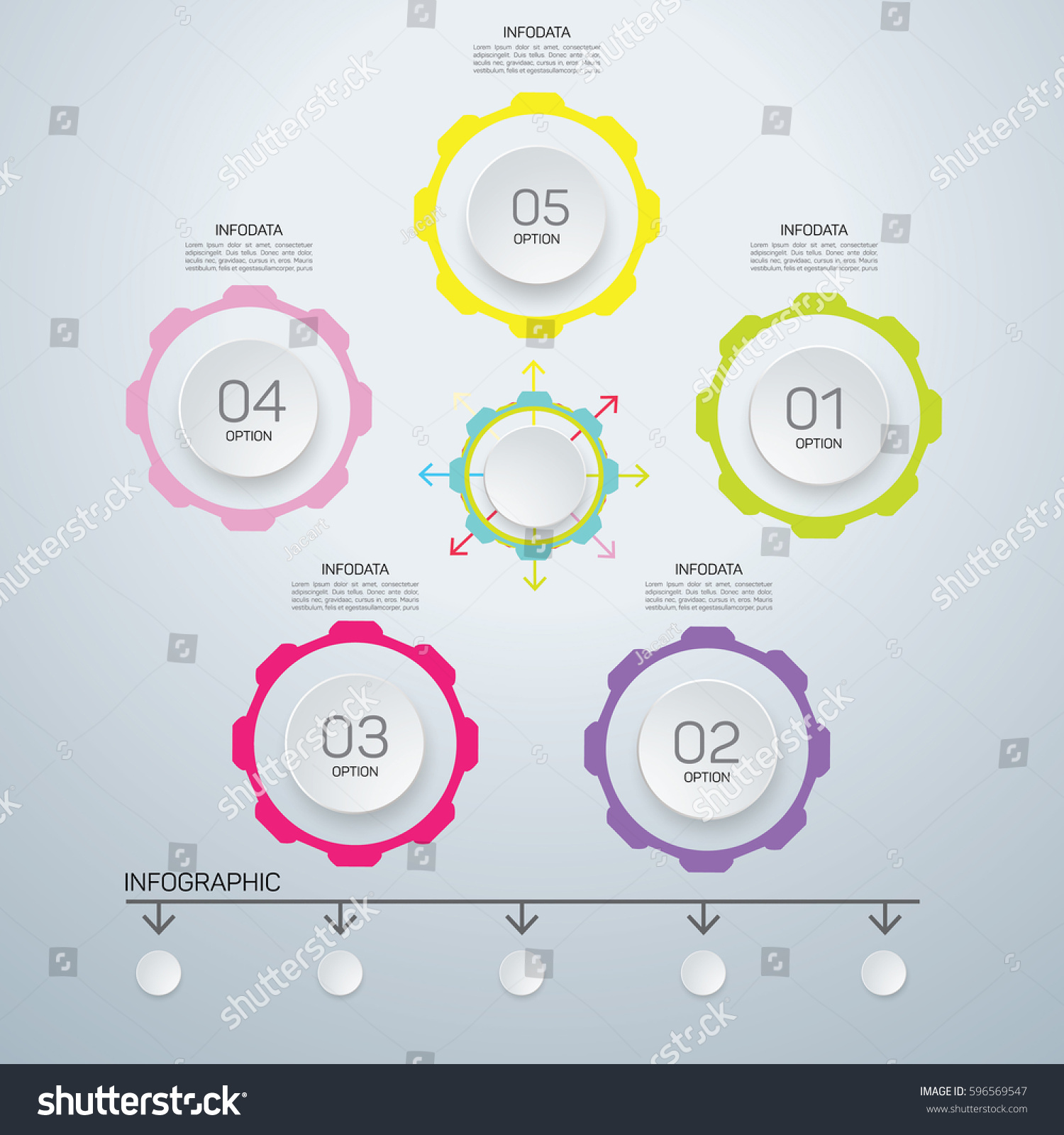 Infographic Circle 5 Options Round Chart Stock Vector (Royalty Free