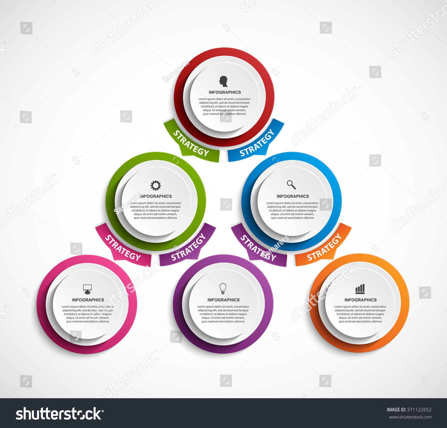 Infographic Design Organization Chart Template Stock Vector Royalty