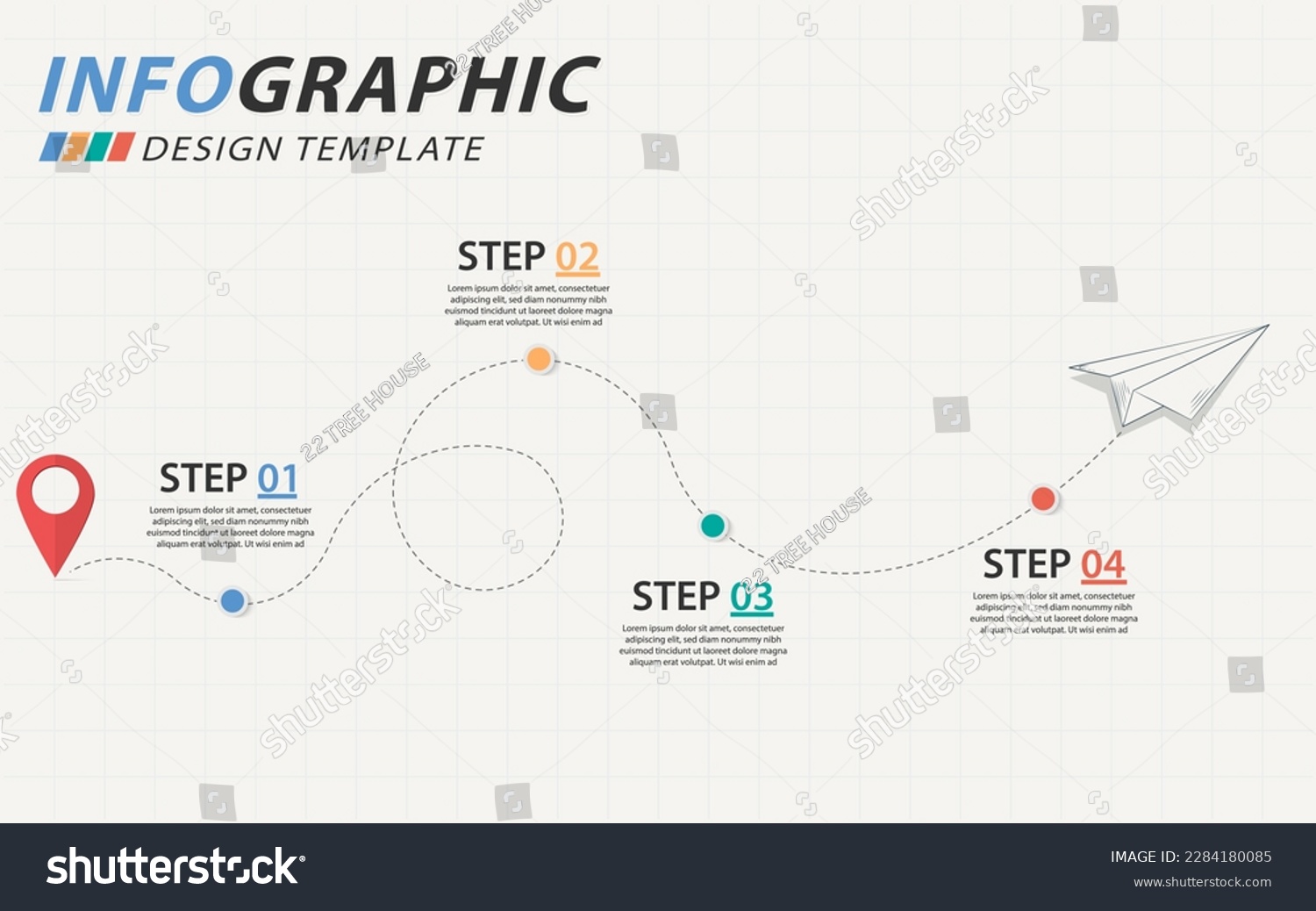 SVG of Infographic design template. Timeline concept with 4 options or steps template. layout, diagram, annual, Paper airplanes , start up, report, presentation. Vector illustration. svg
