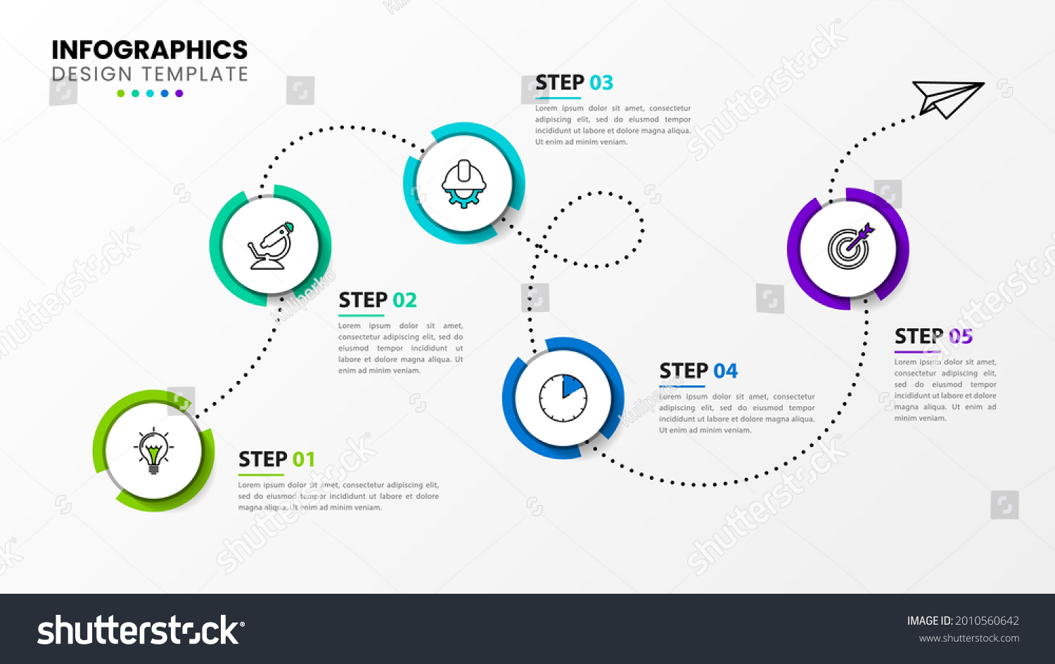 SVG of Infographic design template. Timeline concept with 5 steps. Can be used for workflow layout, diagram, banner, webdesign. Vector illustration svg