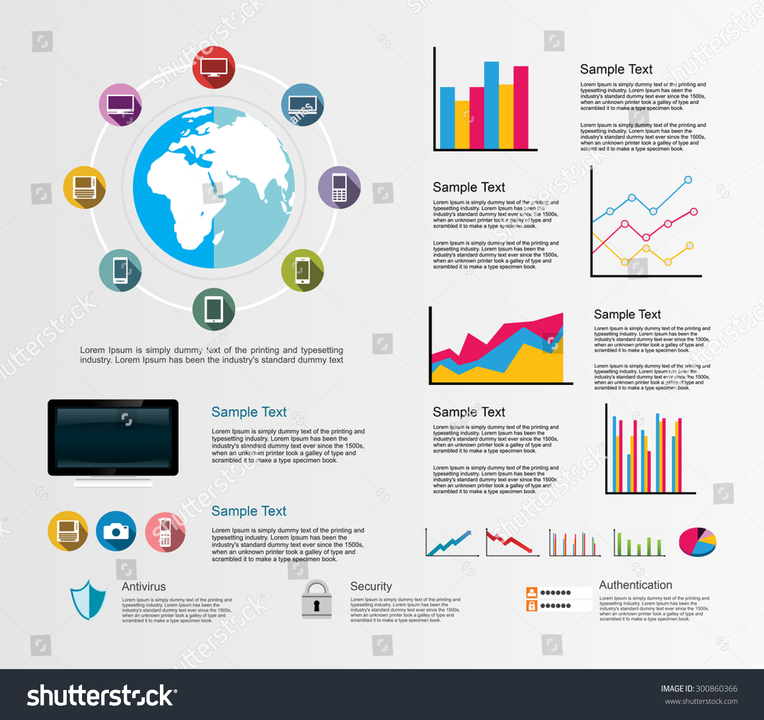 Infographic Elements. Information Technology Or Business Background ...