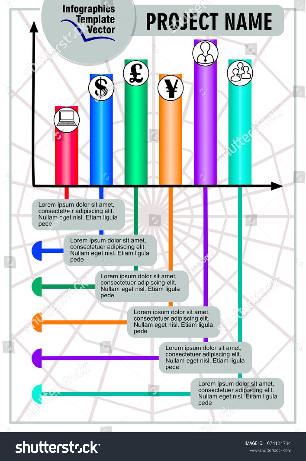 Infographic Network Process Visualization Template Abstract Stock ...