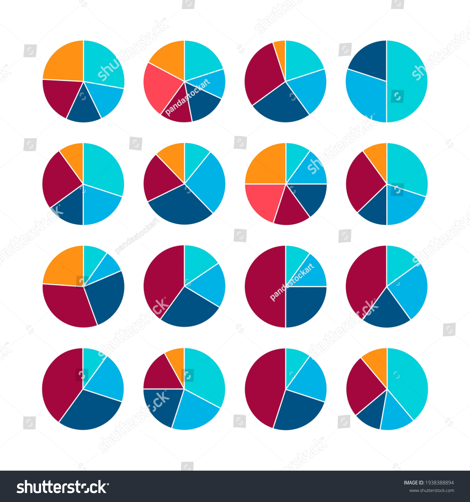 Infographic Pie Graph Set Vector Illustration Stock Vector (Royalty ...