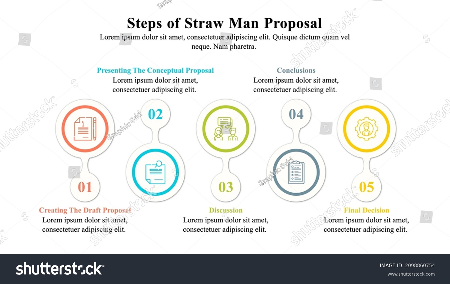 Infographic Presentation Template Straw Man Proposal Stock Vector