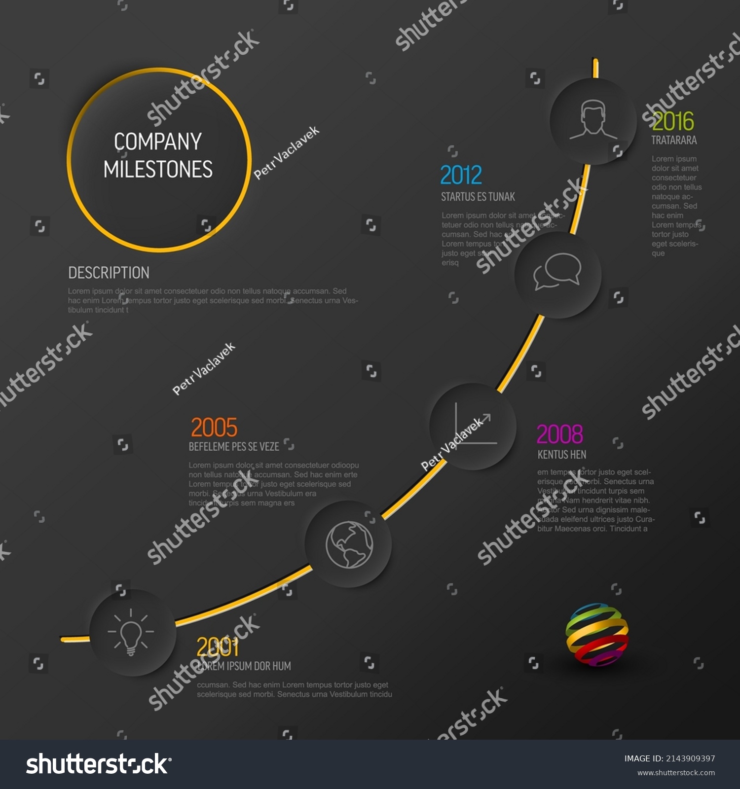 Infographic Progress Timeline Template Relief Circle Stock Vector ...