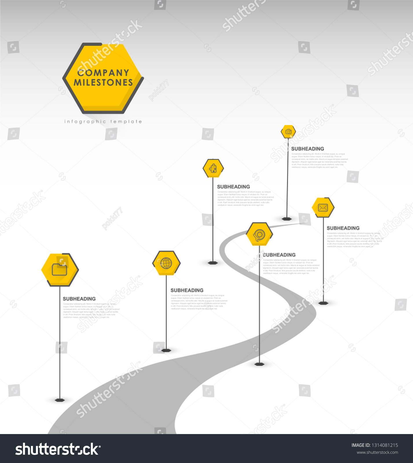 Infographic Startup Milestones Timeline Vector Template Stock Vector ...