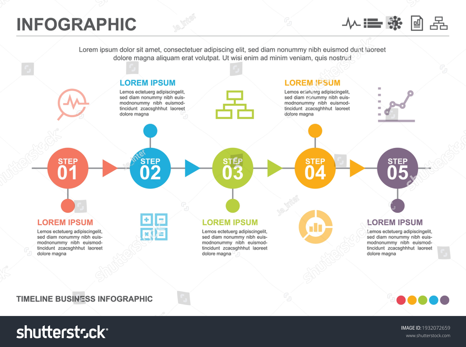 Infographic 5 Step Communication Vector Design Stock Vector (Royalty ...