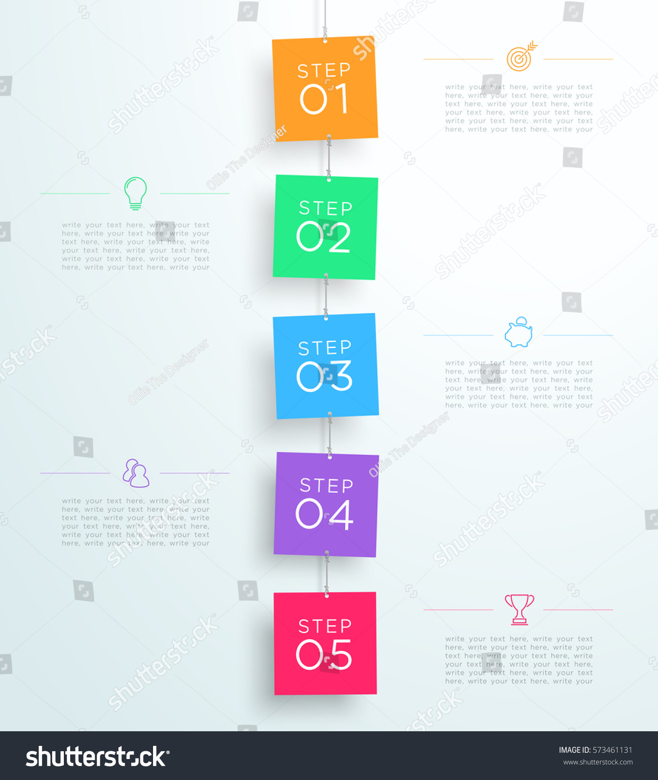 Infographic 5 Steps 3d Hanging Signs Stock Vector Royalty Free 573461131 5051