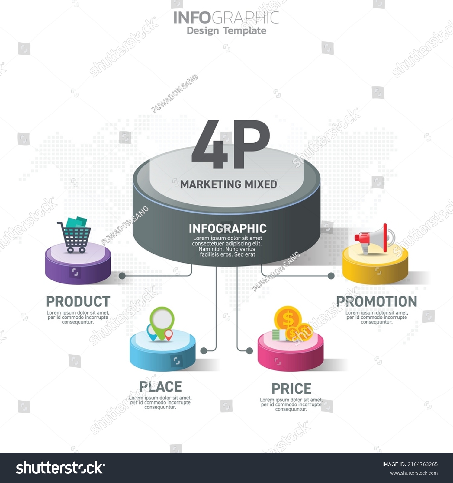 Infographic Template 4p Marketing Mixed Stock Vector (Royalty Free ...