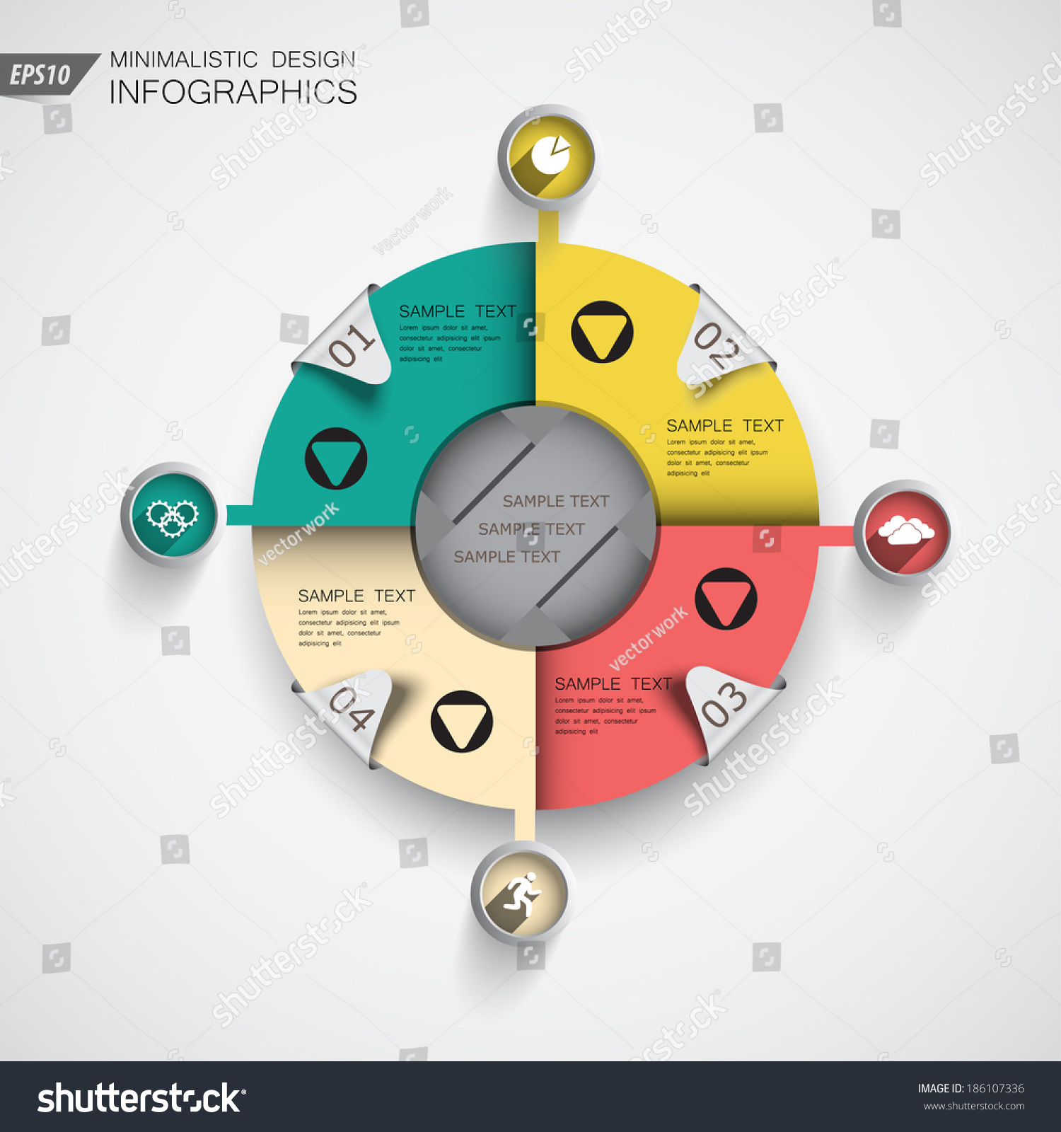 Infographics Abstract Structure Cyclic Processes Vector: เวกเตอร์สต็อก ...