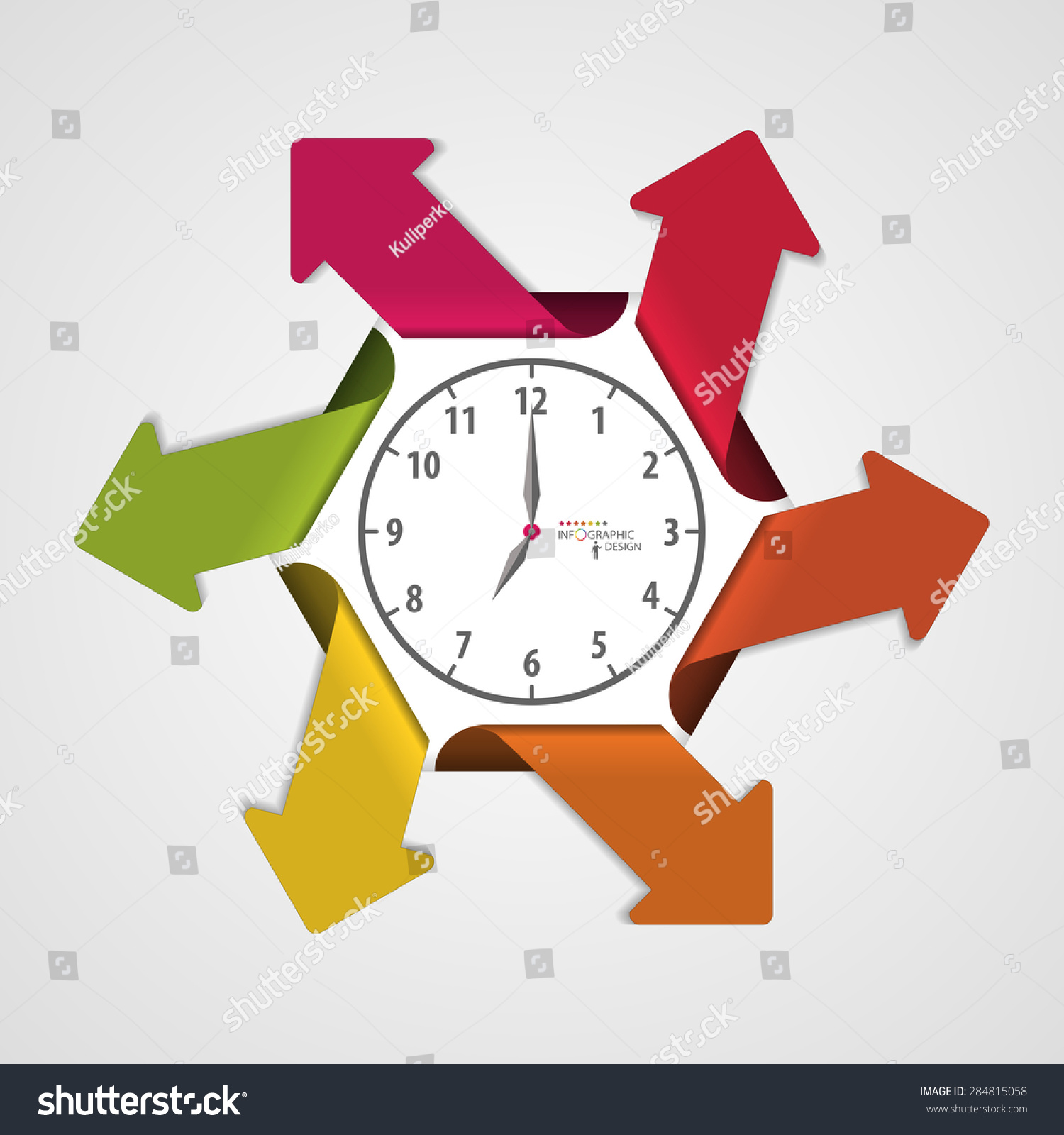 Infographics Clock Arrows Vector Illustration Stock Vector (Royalty