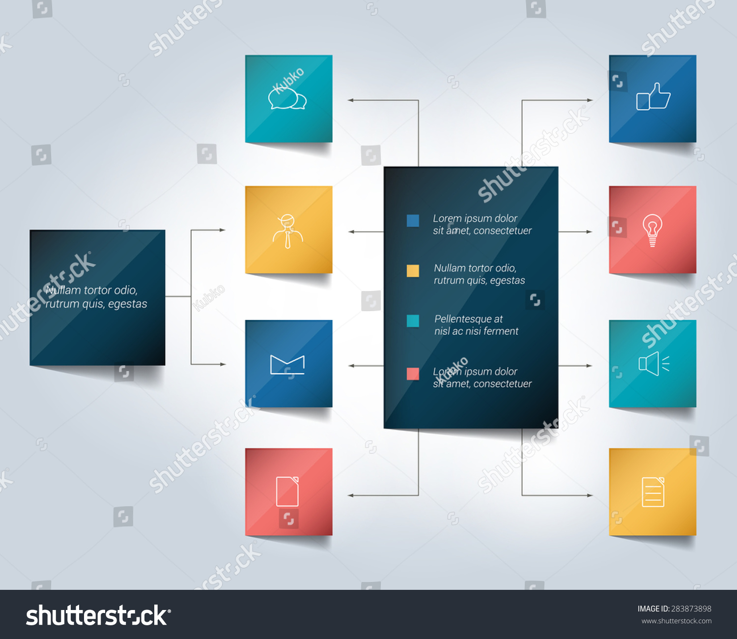 Infographics Flowchart Colored Shadows Scheme Stock Vector Royalty Free 283873898 Shutterstock 7484