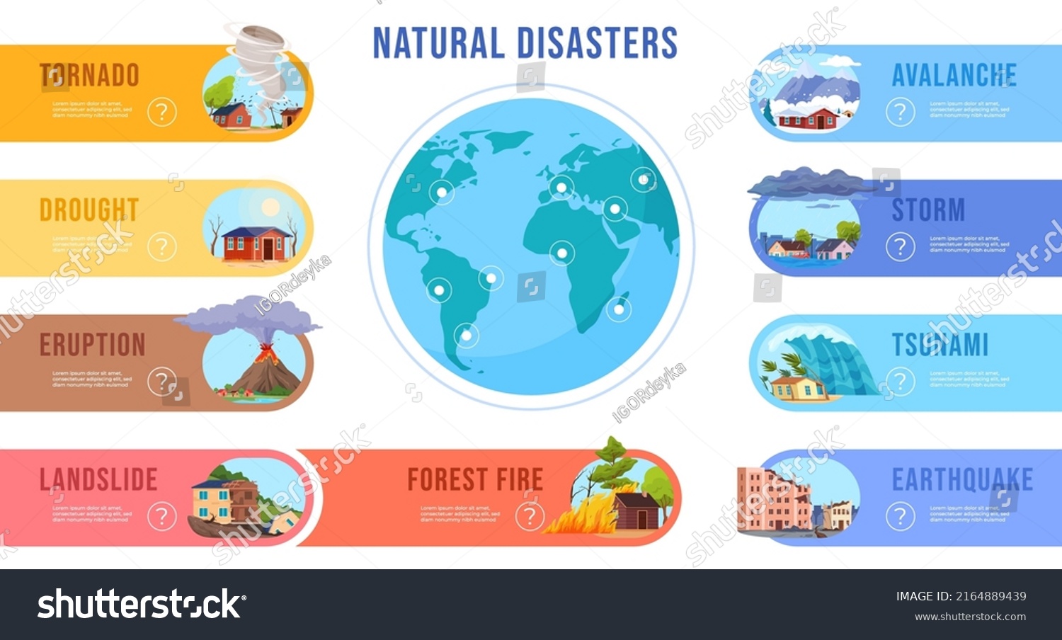 Infographics Illustration Natural Disasters Destructive Natural Stock ...