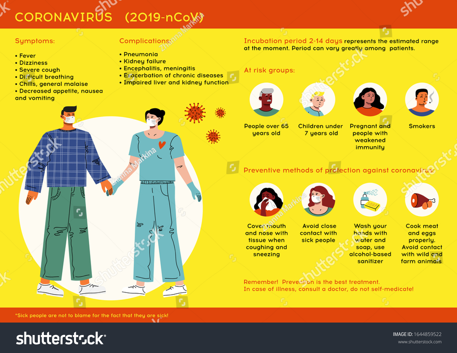 Infographics Showing Symptoms Risk Groups Preventive Stock Vector Royalty Free 1644859522