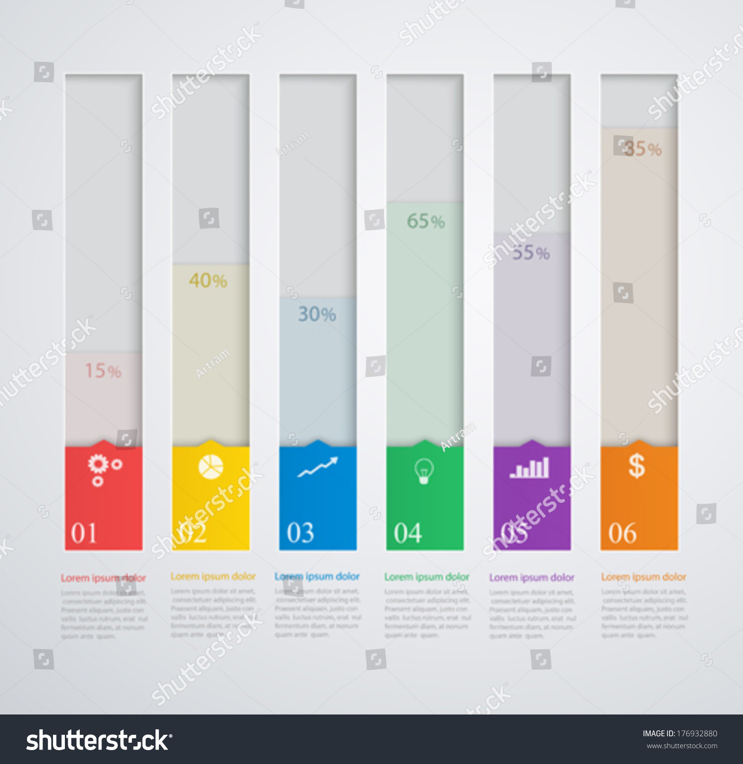 Infographics Template Stepwise Structure 3d Columns Stock Vector Royalty Free 176932880 