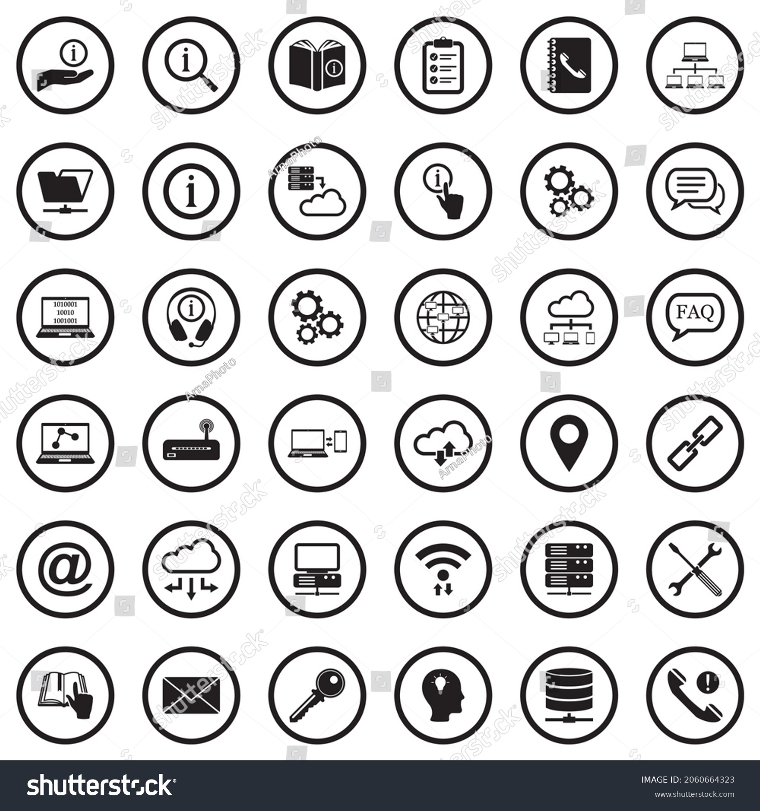 Information Icons Black Flat Design Circle Stock Vector (Royalty Free ...