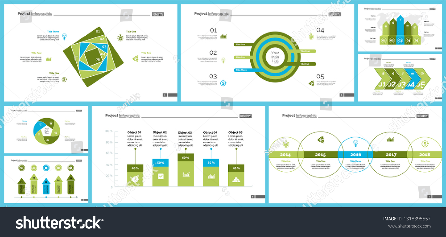 Informational Chart Design Set Business Presentation Stock Vector ...