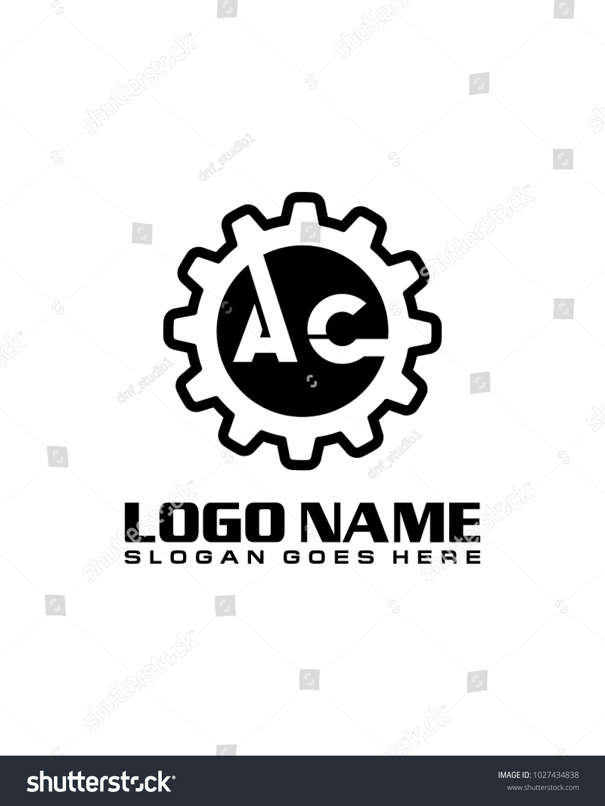 Initial C Gear Logo Template Vector Stock Vector Royalty Free