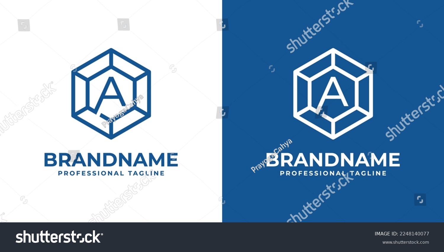 SVG of Initial A Hexagon Diamond Logo, suitable for any business with A initial. svg